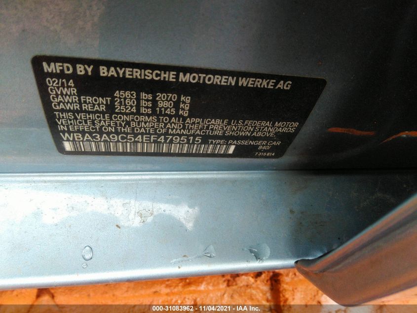 2014 BMW 3 SERIES 335I WBA3A9C54EF479515