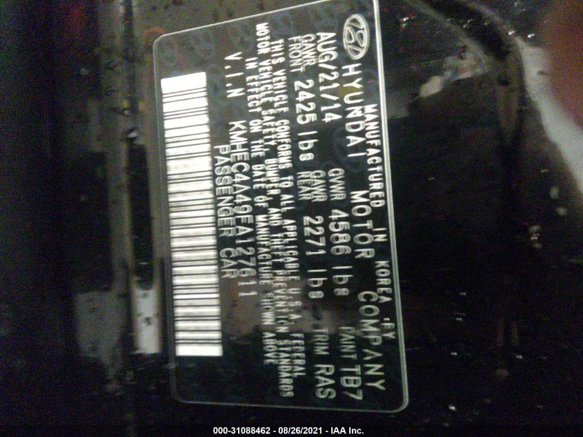 2015 HYUNDAI SONATA HYBRID LIMITED KMHEC4A49FA127611