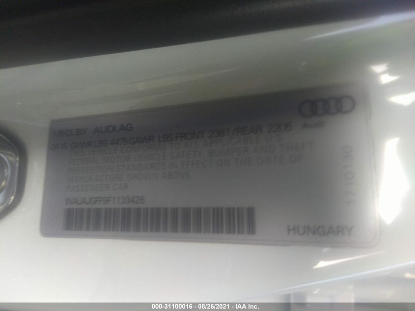 2015 AUDI A3 2.0 TDI PREMIUM WAUAJGFF9F1133426