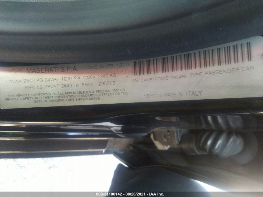 2014 MASERATI GHIBLI S Q4 ZAM57RTAXE1090488