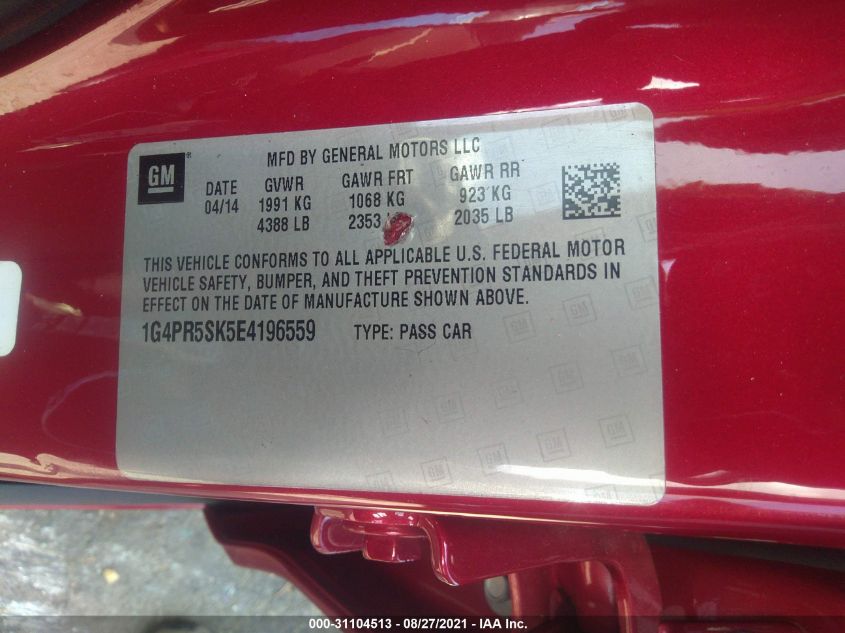 2014 BUICK VERANO CONVENIENCE GROUP 1G4PR5SK5E4196559