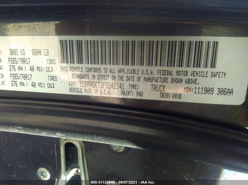 2015 RAM 1500 TRADESMAN 1C6RR6KT3FS542141