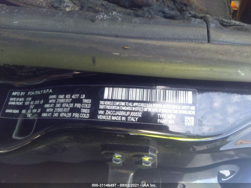2018 JEEP RENEGADE LATITUDE ZACCJABB6JPJ66532