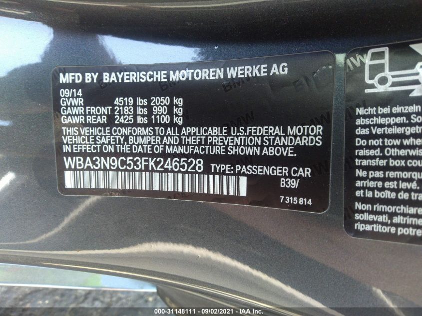 2015 BMW 4 SERIES 428I XDRIVE WBA3N9C53FK246528