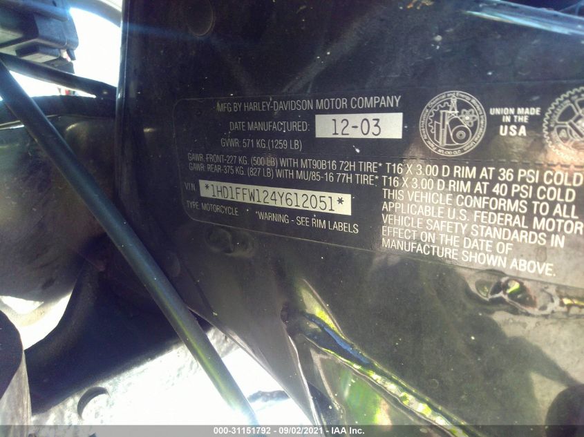 2004 HARLEY-DAVIDSON FLHTCI 1HD1FFW124Y612051