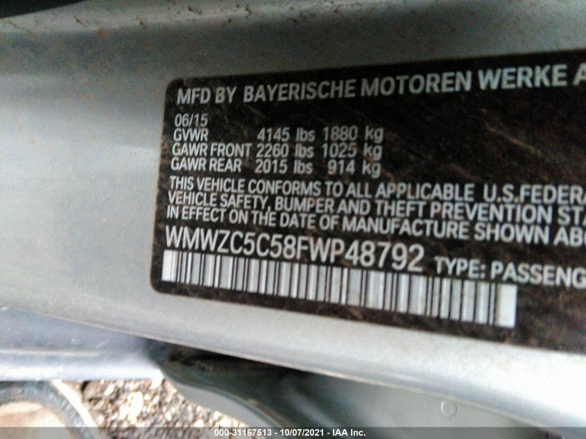 2015 MINI COOPER COUNTRYMAN S WMWZC5C58FWP48792