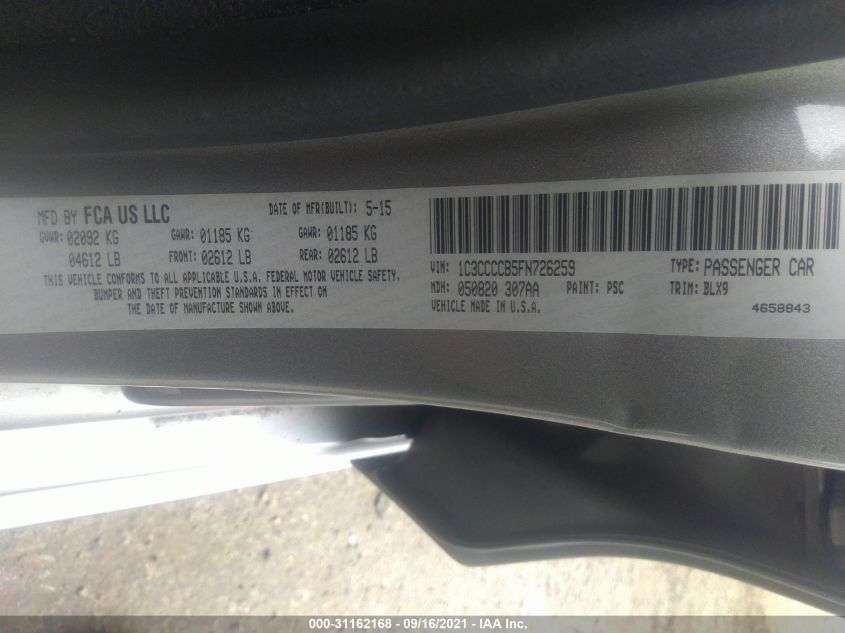 2015 CHRYSLER 200 C 1C3CCCCB5FN726259