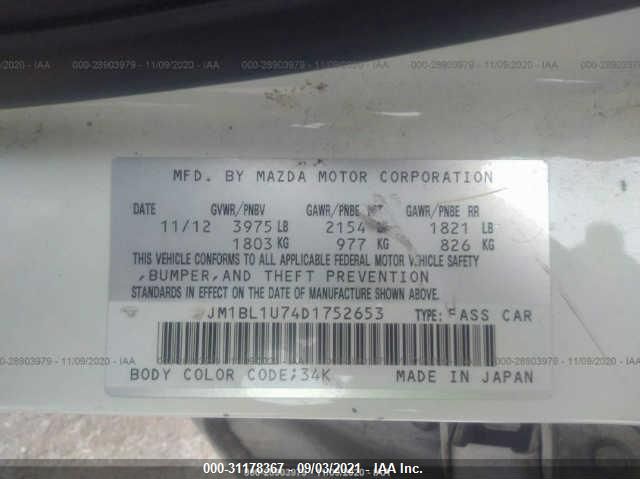 2013 MAZDA MAZDA3 I SPORT JM1BL1U74D1752653