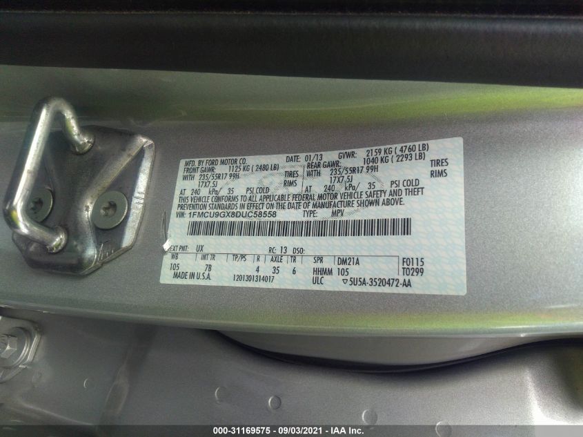 2013 FORD ESCAPE SE 1FMCU9GX8DUC58558