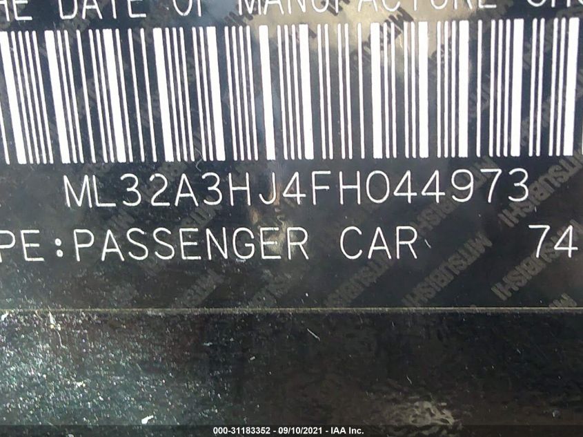 2015 MITSUBISHI MIRAGE DE/RF ML32A3HJ4FH044973