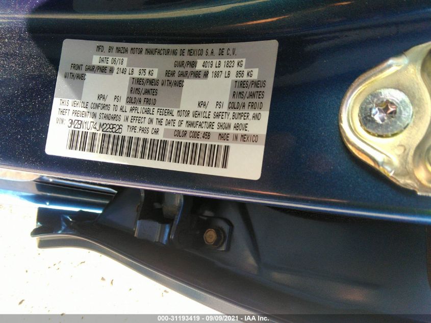 2018 MAZDA MAZDA3 4-DOOR SPORT 3MZBN1U74JM229526
