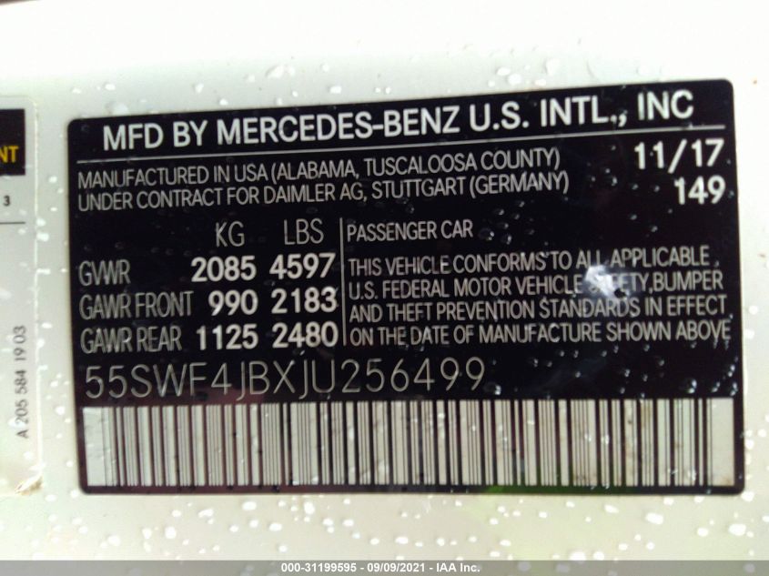 2018 MERCEDES-BENZ C-CLASS C 300 55SWF4JBXJU256499