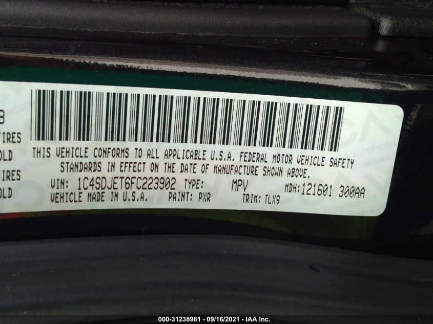 2015 DODGE DURANGO CITADEL 1C4SDJET6FC223902