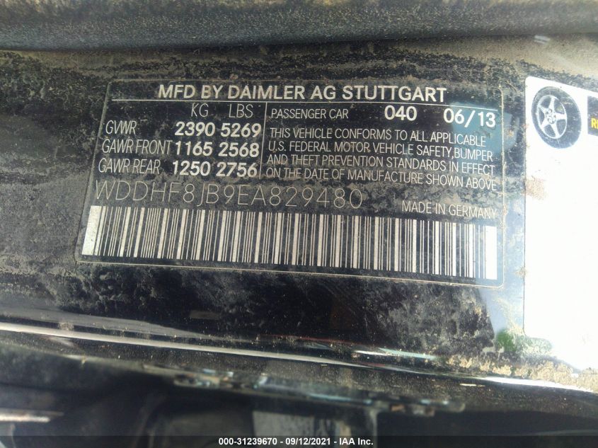 2014 MERCEDES-BENZ E-CLASS E 350 WDDHF8JB9EA829480