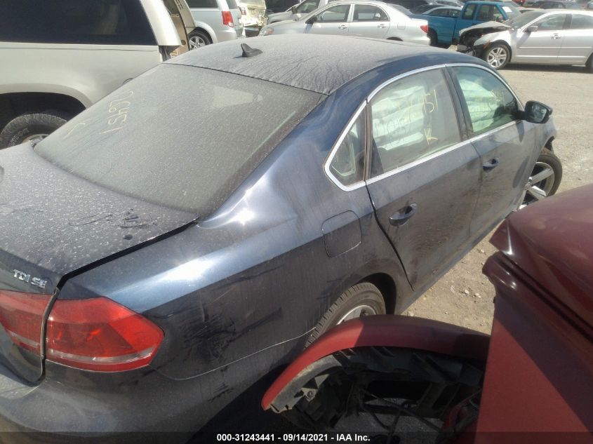 2013 VOLKSWAGEN PASSAT TDI SE W/SUNROOF 1VWBN7A37DC126451