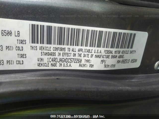 2013 DODGE DURANGO SXT 1C4RDJAGXDC572260