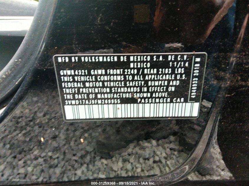 2015 VOLKSWAGEN JETTA SEDAN 1.8T SE 3VWD17AJ9FM269955