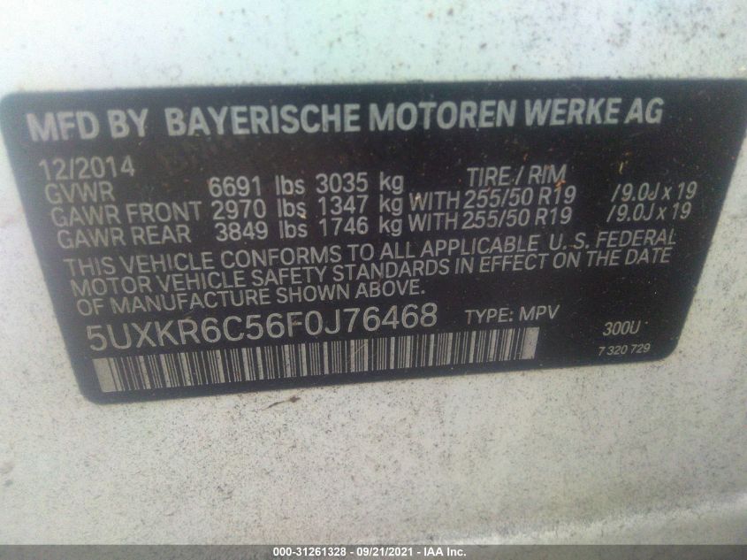2015 BMW X5 XDRIVE50I 5UXKR6C56F0J76468