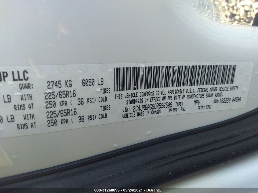 2013 RAM CARGO VAN TRADESMAN 2C4JRGAG9DR596509