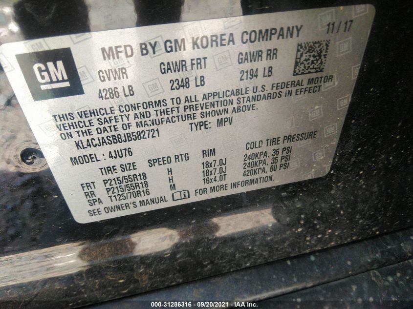2018 BUICK ENCORE PREFERRED KL4CJASB8JB582721