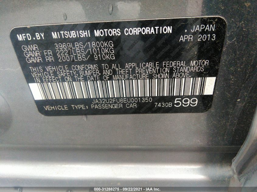2014 MITSUBISHI LANCER ES JA32U2FU6EU001350