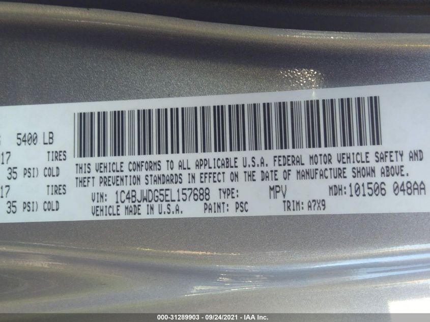 2014 JEEP WRANGLER UNLIMITED SPORT 1C4BJWDG5EL157688