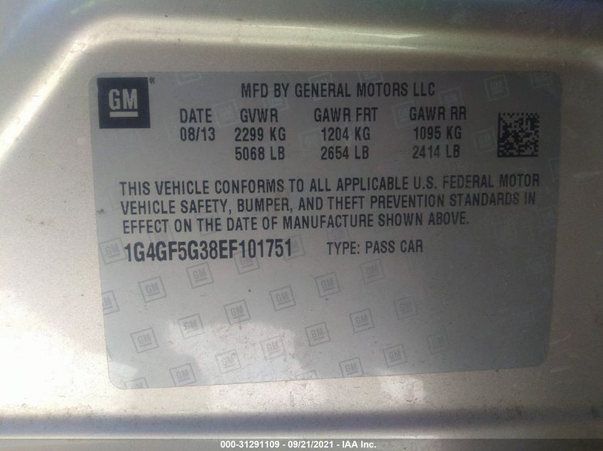 2014 BUICK LACROSSE PREMIUM II 1G4GF5G38EF101751