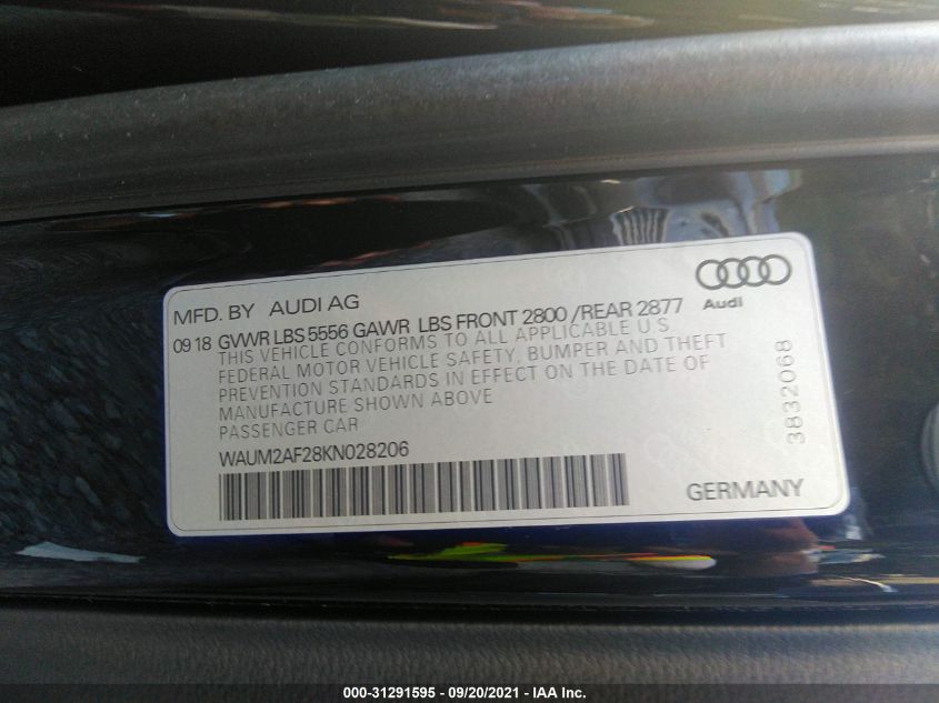 WAUM2AF28KN028206 Audi A6 2019. Фото: 8