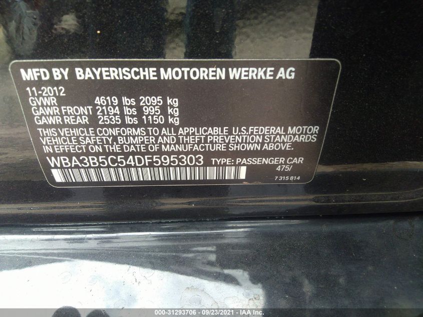 2013 BMW 3 SERIES 328I XDRIVE WBA3B5C54DF595303