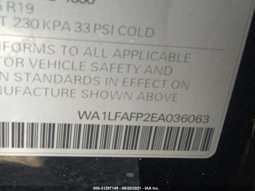 2014 AUDI Q5 PREMIUM PLUS WA1LFAFP2EA036063