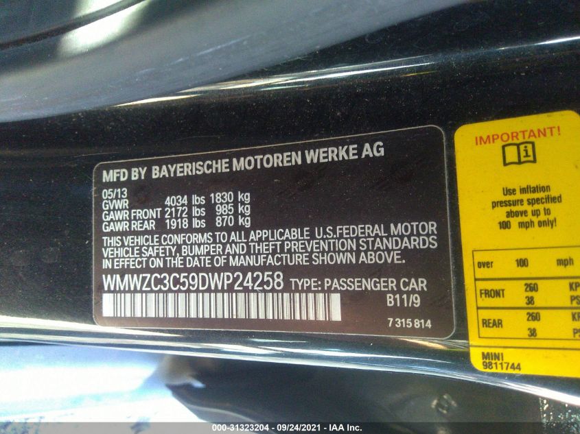 2013 MINI COOPER COUNTRYMAN S WMWZC3C59DWP24258