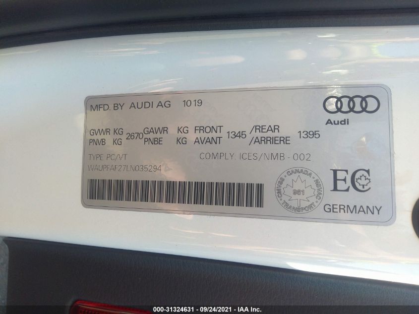 Фото: WAUPFAF27LN035294 - 9