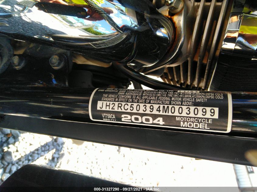 2004 HONDA VT750 CA JH2RC50394M003099