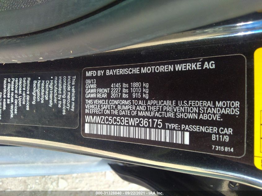 2014 MINI COOPER COUNTRYMAN S WMWZC5C53EWP36175