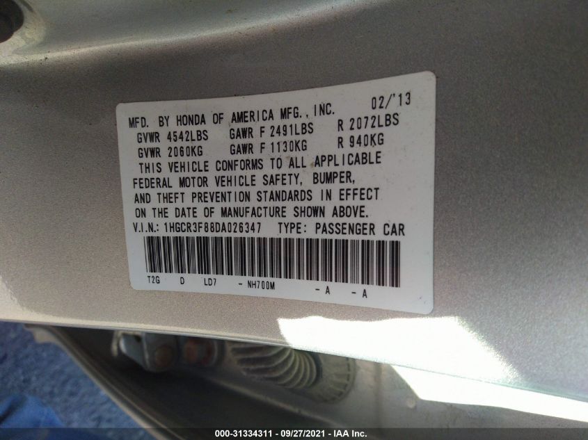 2013 HONDA ACCORD SDN EX-L 1HGCR3F88DA026347