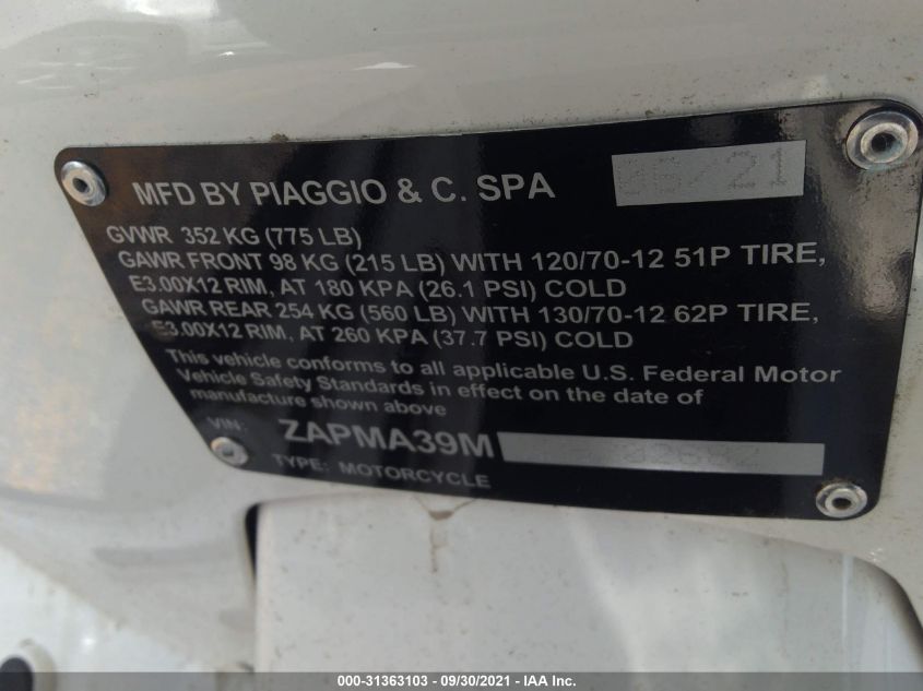 2022 VESPA GTS 300 SUPER - ZAPMA39MXN5202682