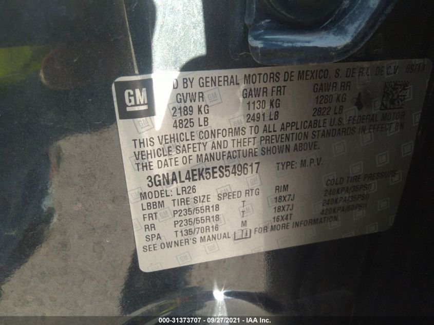 2014 CHEVROLET CAPTIVA SPORT FLEET LTZ 3GNAL4EK5ES549617