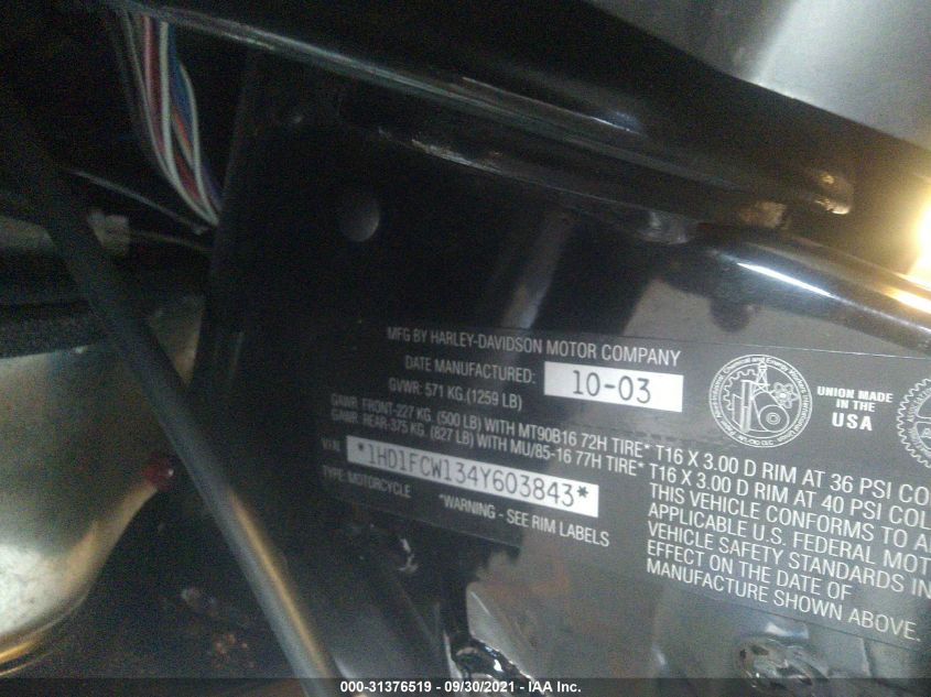 2004 HARLEY-DAVIDSON FLHTCUI 1HD1FCW134Y603843