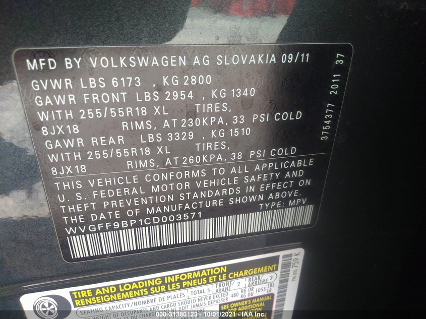 Volkswagen Touareg 2012