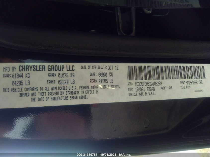 2013 DODGE DART LIMITED 1C3CDFCH5DD182299