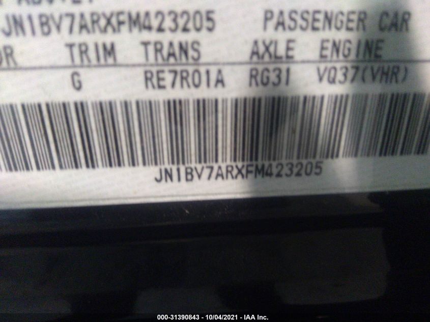 2015 INFINITI Q50 PREMIUM JN1BV7ARXFM423205