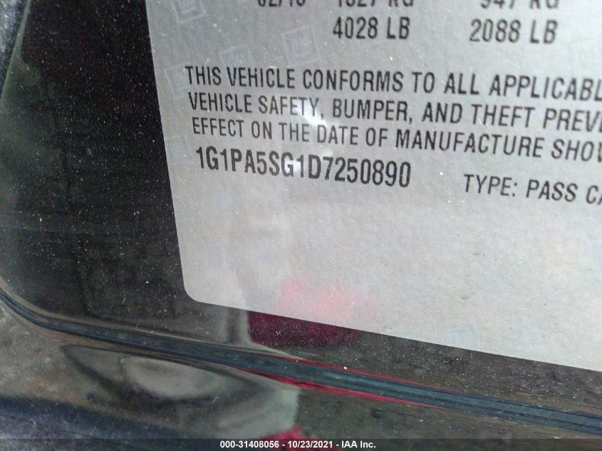 2013 CHEVROLET CRUZE LS 1G1PA5SG1D7250890