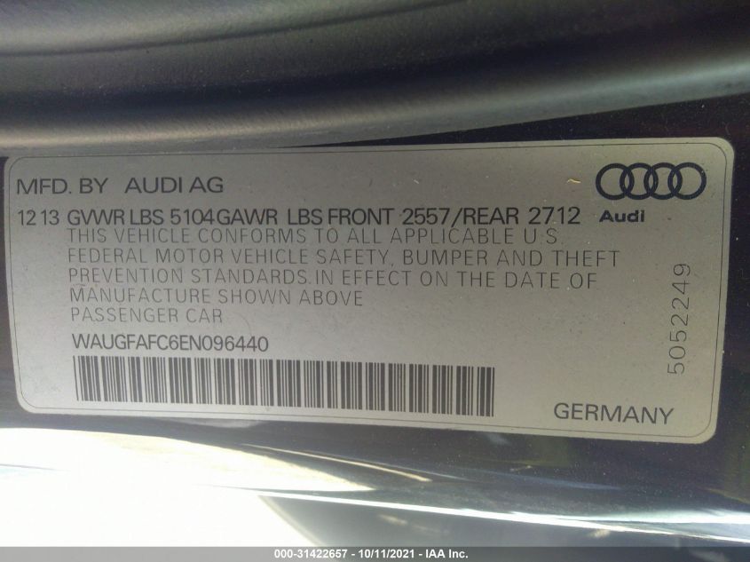 2014 AUDI A6 2.0T PREMIUM PLUS WAUGFAFC6EN096440