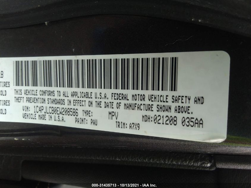 2014 JEEP CHEROKEE LATITUDE 1C4PJLCB0EW208586