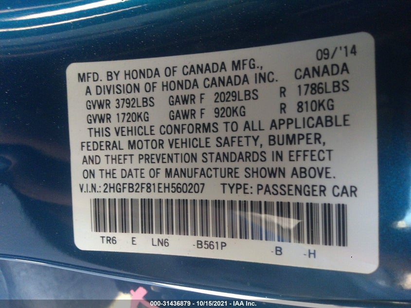 Honda Civic sedan 2014