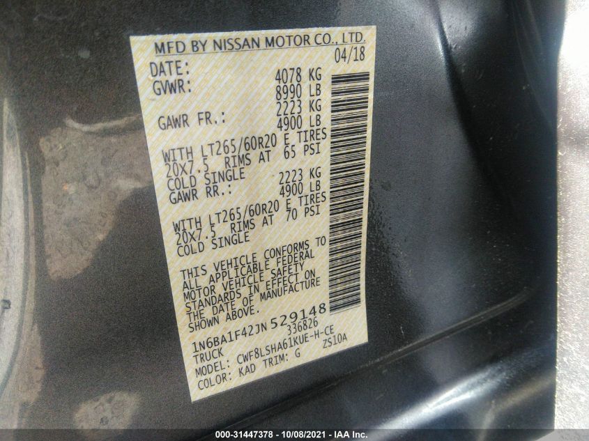 2018 NISSAN TITAN XD SV 1N6BA1F42JN529148
