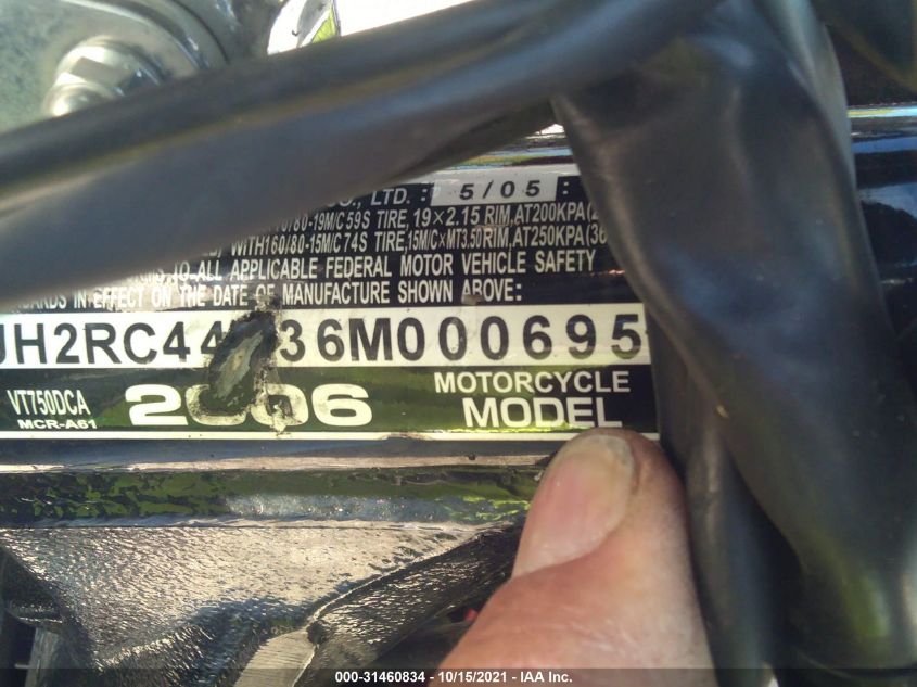 2006 HONDA VT750 C JH2RC44036M000695