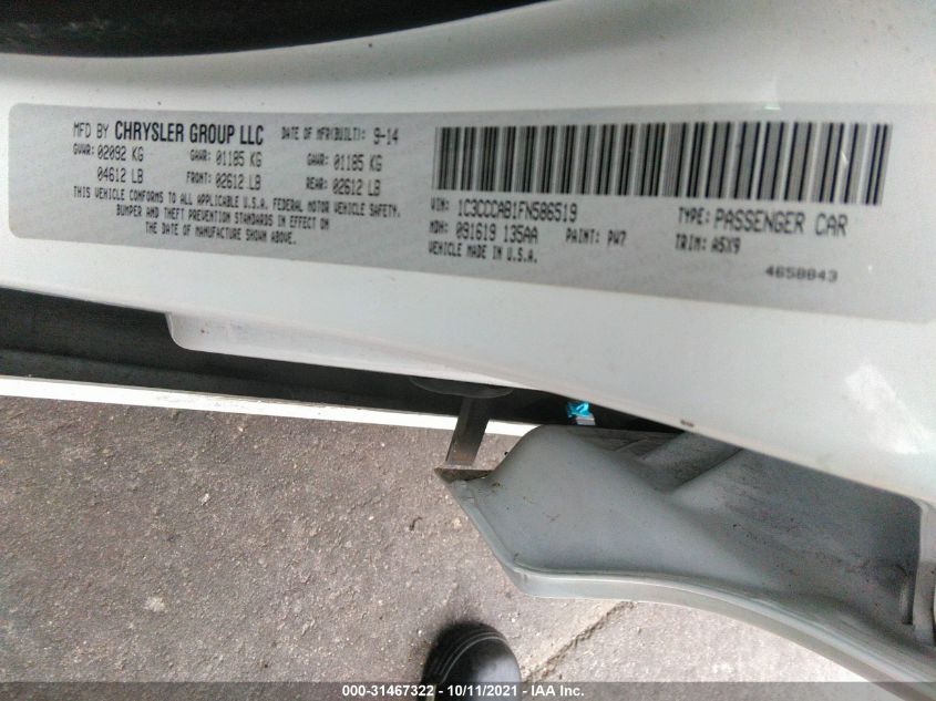2015 CHRYSLER 200 LIMITED 1C3CCCAB1FN586519