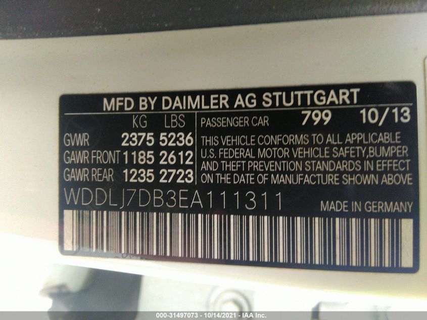 2014 MERCEDES-BENZ CLS-CLASS CLS 550 WDDLJ7DB3EA111311