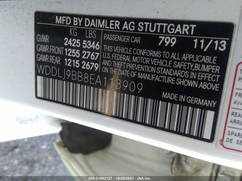 2014 MERCEDES-BENZ CLS-CLASS CLS 550 WDDLJ9BB8EA113909